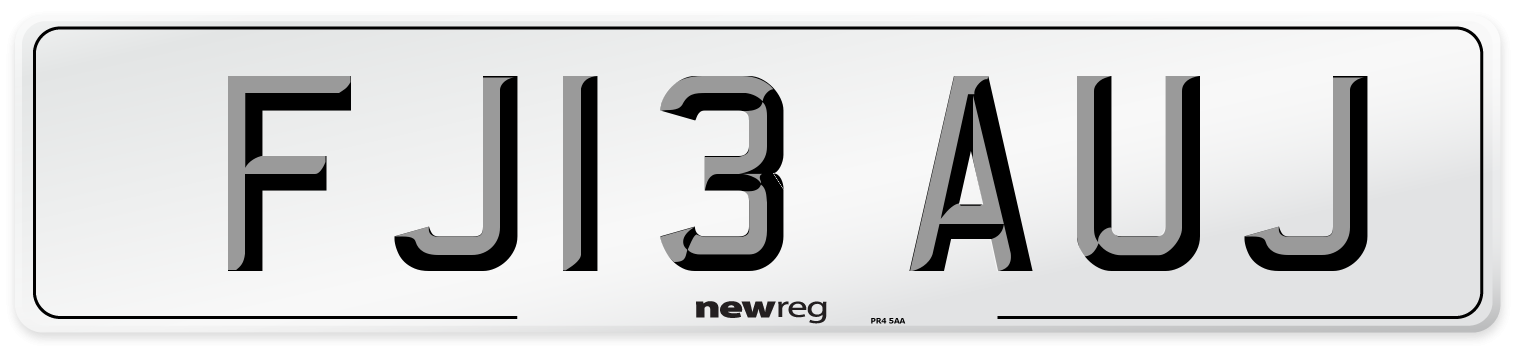 FJ13 AUJ Number Plate from New Reg